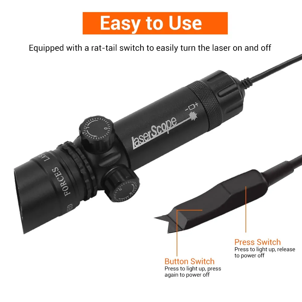 Tactical Laser Sight Green Red Dot Laser Adjustable Pointer Red Dot Rifle Scope with Remote Press Switch Hunting Accessory