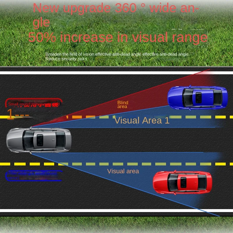 Auto implicitní doušek zadní výhled zrcadlo široký úhel 360 stupňů nastavitelný malý kolo zrcadlo auto couvat pomocných zpětný pohled konvexní zrcadlo