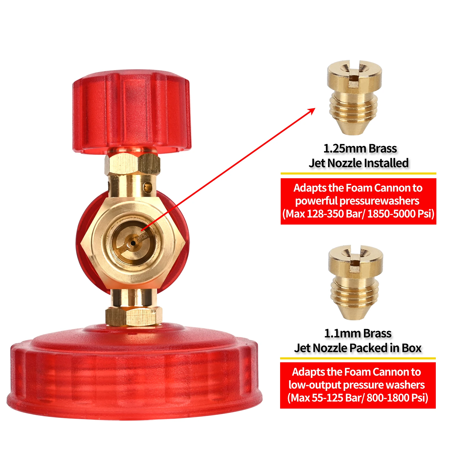 Pressure Washer Brass Snow Foam Lance Foam Nozzle Car Wash Foam Maker for Karcher Elitech Bort AR Bosch Pressure Washer 5