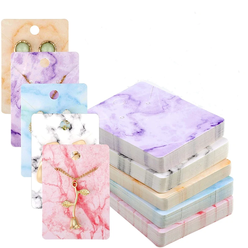 Pendientes mármol de 50 piezas, tarjeta de exhibición de joyería, para collar, soporte, suministros de embalaje para pequeñas empresas al por y exposición de joyería| - AliExpress