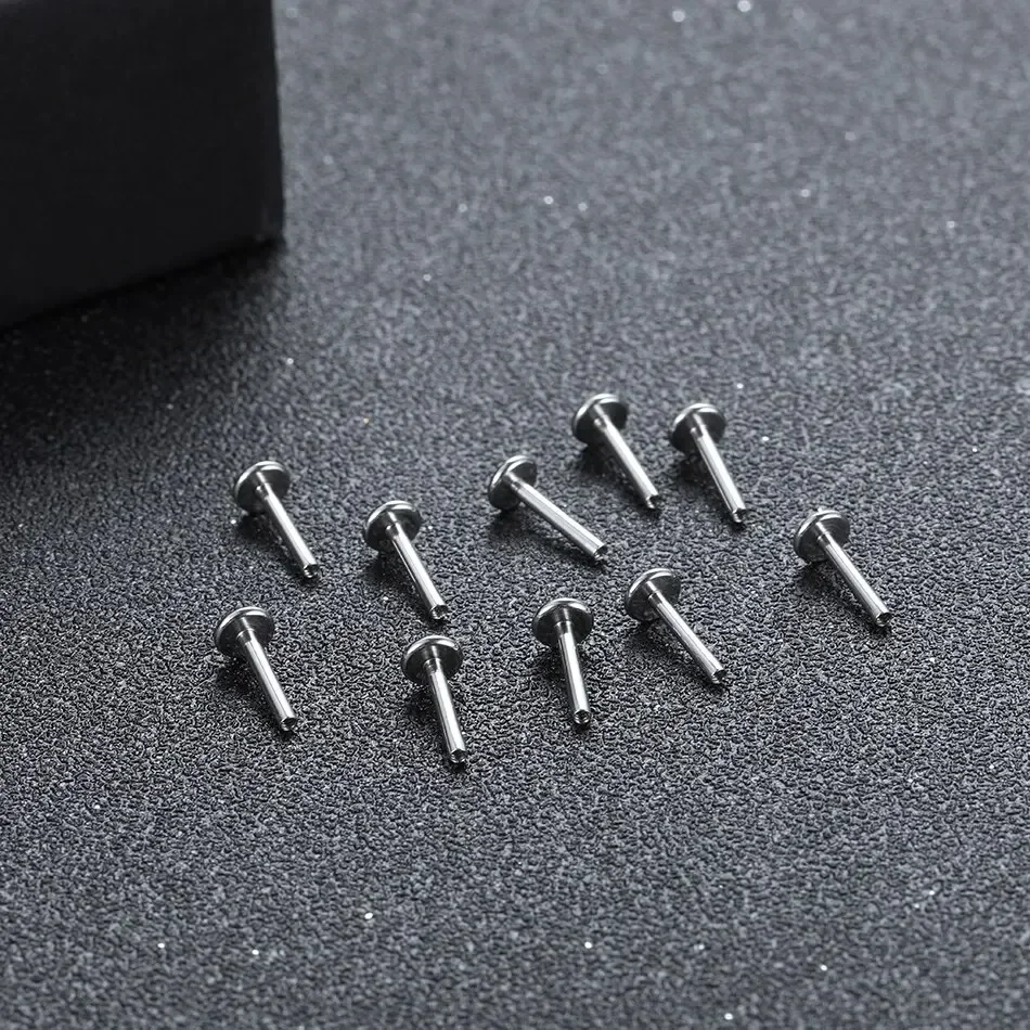 G23 Titanium Labret 10PCS 14G 16G 18G Rod Internal Thread Plug Septum Ear Lips Nose Piercing Tragus Body Jewelry Accessories piercing jewelry body piercing earrings ear piercing jewelry body piercing jewelry body jewelry
