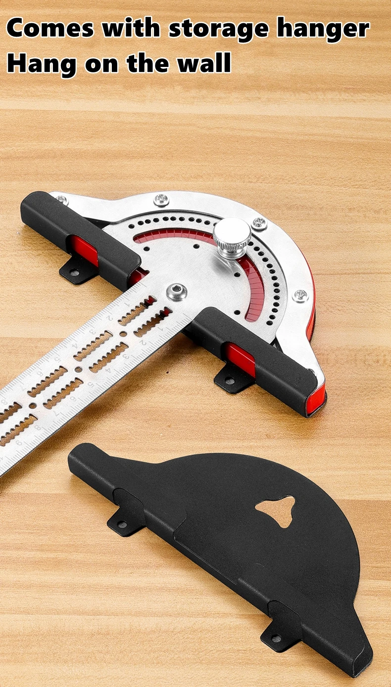 10/15/20 인치 각도 게이지 목공예가용 엣지 룰러 스테인리스 스틸 각도기 각도 측정기 정밀 목수 측정 도구