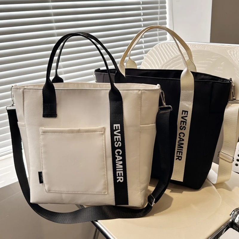 Large Capacity Oxford Waterproof Tote Bags for Women Multi Functional Student Shoulder Bag Casual Solid Color Totes Shopper Bag