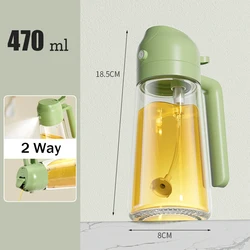 Dual-Function Glass Oil Sprayer Bottle (Green)