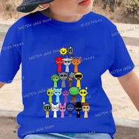 3D Print Cute Sprunki T Shirt For Kids Incredibox Game Character Pattern T-Shirt Fashion Sprunki Short Sleeve Boy Girl Tops Tees 2