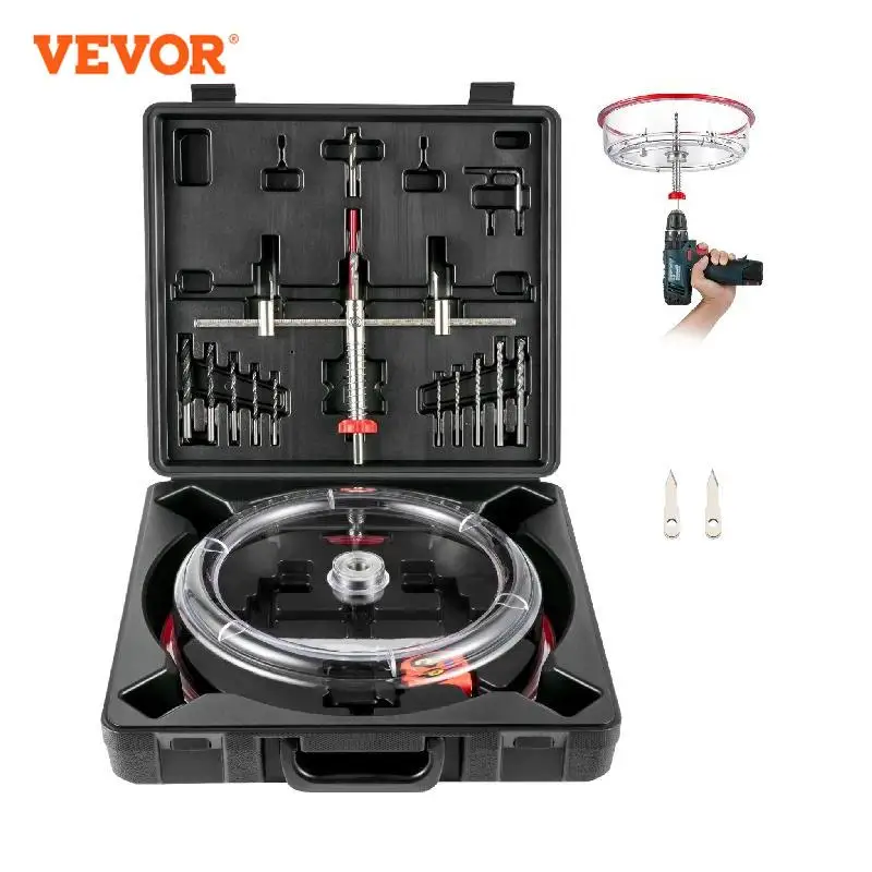 VEVOR 40-200mm 40-300mm Adjustable Steel Hole Saw Cutter Kit w/ Shield Hole Cutter Drill Bit DIY Tool for Sheetrock Veneer Slate