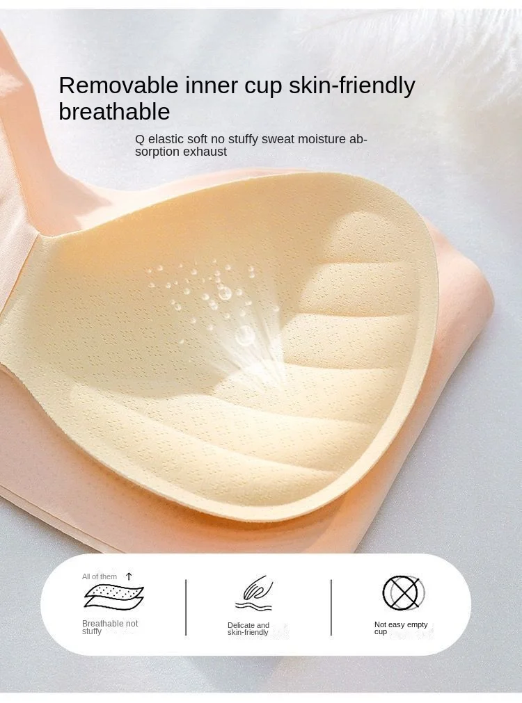 Description Picture 5 of itemSummer Ice Silk No Trace Strapless Underwear Women Small Chest Gathering Non-slip Not Drop Breast Invisible Bra Cover Wipe Chest