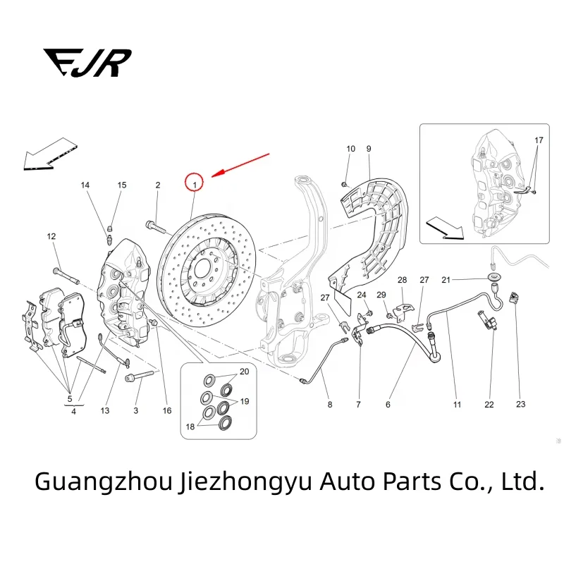 For Maserati Quattroporte 3.8 V8 (2013+) GTS High Quality Front Brake Disc 670030936 670037769 670007375