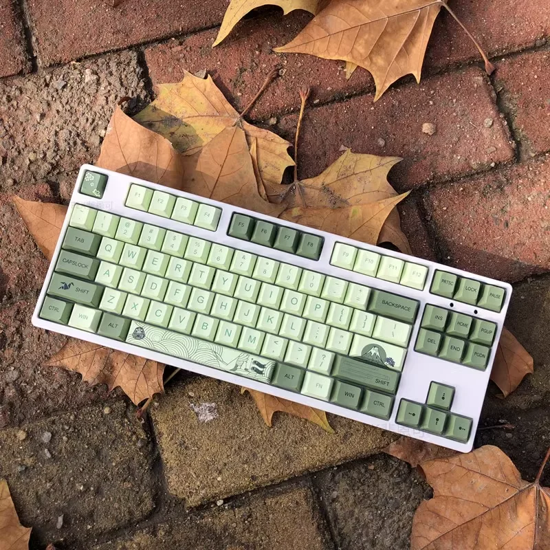 127 Key Cherry Profile PBT Keycaps Matcha Green Japanese Keycap For Mx Switch Mechanical Keyboard Dye-Subbed Sublimation Key cap