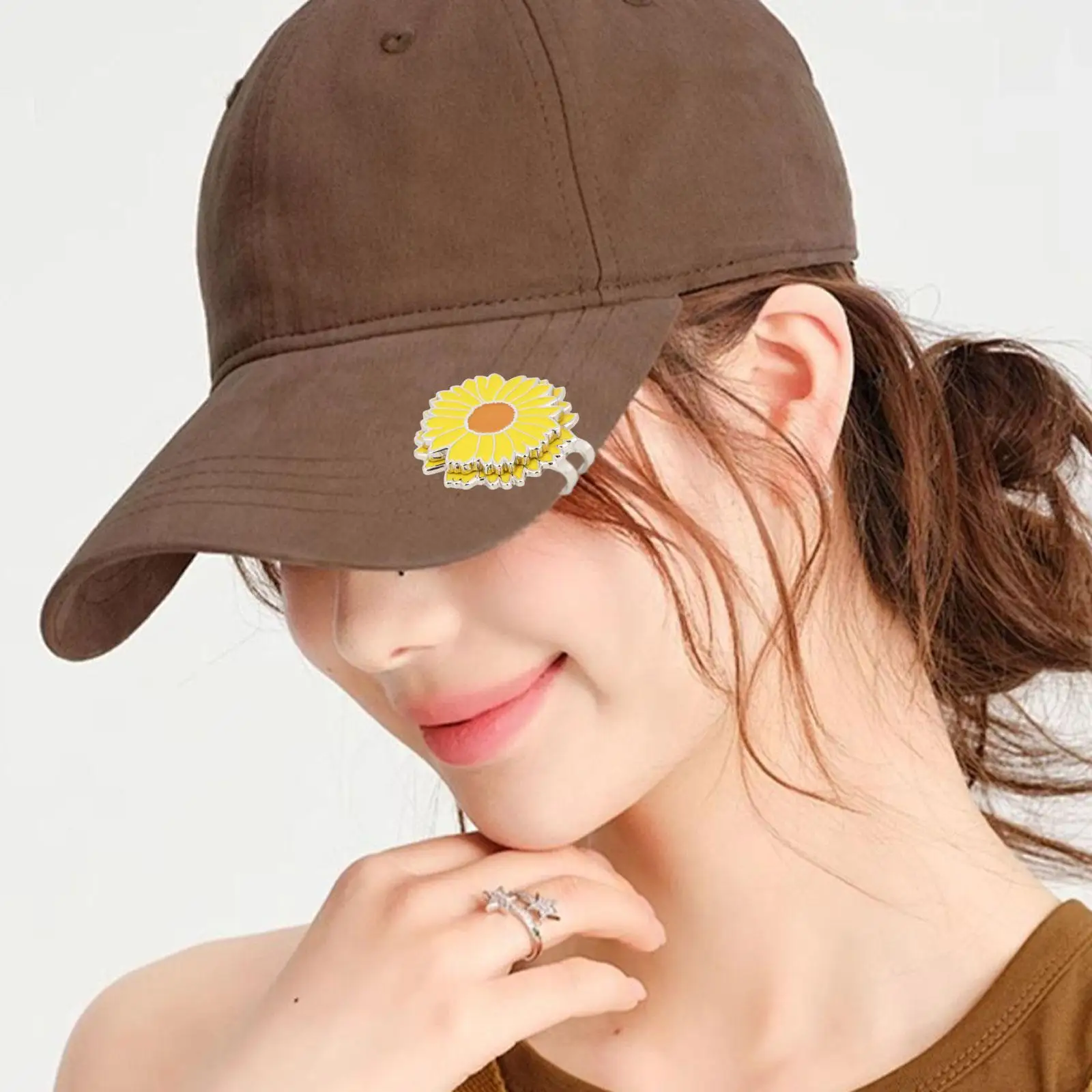 골프 마커 클립 휴대용 경량 볼 마커 홀더 골프 캡 연습용 패션 국화 모양