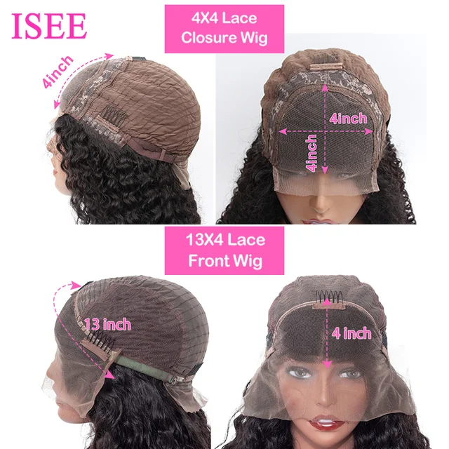 ISEE 13x4 HD Transparent Lace Front Human Hair Wig Body Wave 4x4 Closure Wigs For Women Body Wave Pre Plucked Frontal Wig 5