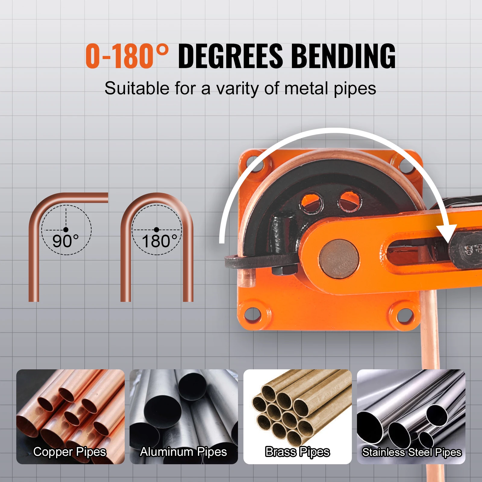 Tube Bender Manual Pipe Bender 7 Bending Dies Multifunction Steel Copper Tube Bending Machine Lever Type Heavy Duty Tools tube bender