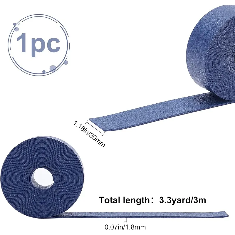 Double Sided Leather Straps 118 Inch Long Strips 1.18 Inch Wide Cowhide Leather Wrap Flat Cord for DIY Bag Belt Strap