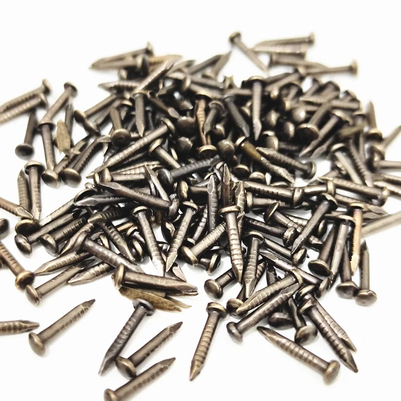 철 손톱 50/200pcs 보석 상자 경첩에 대 한 작은 미니 라운드 머리 압정 황금 실버 골동품 황동 패스너 압정 하드웨어