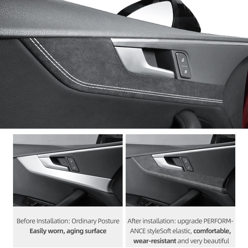 For Audi A5 8W8 2017-2024 Made of Alcantara Car Interior Door