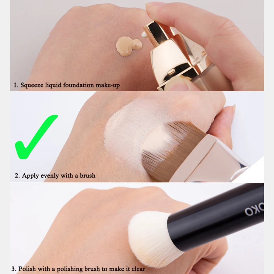 New Foundation Make-up Brush Round Head Ultra-thin Foundation Make-up Brush Liquid Foundation Flat Head Facial Mask Makeup Tool 5