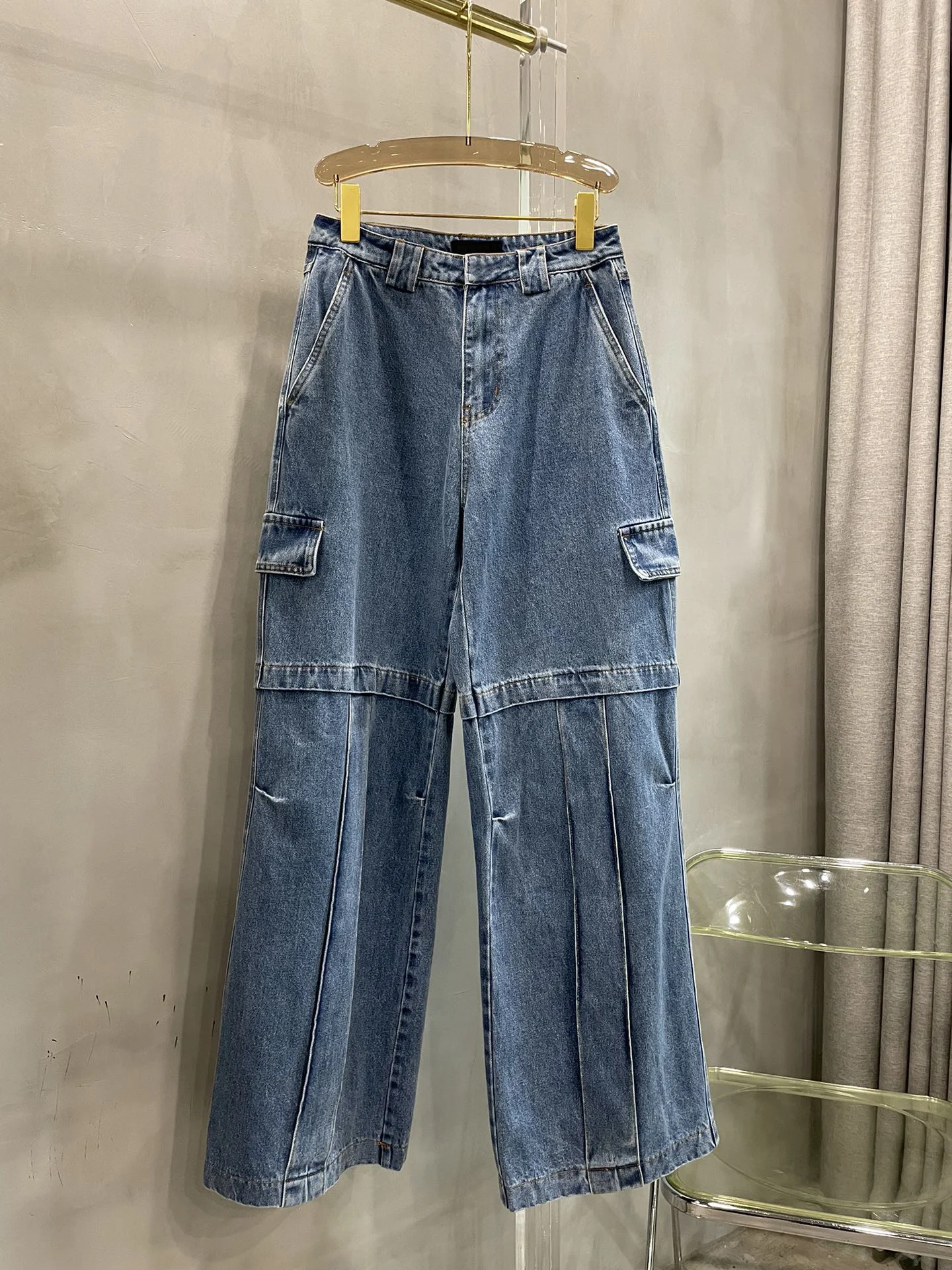 

2023 Women's Clothing High quality fashion multi-pocket jeans Autumn Winter New 1013