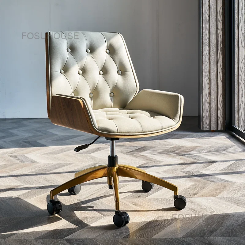 

Роскошные офисные стулья со спинкой, компьютерное кресло из массива дерева, мебель для спальни, кабинета, кожаный подъемник, вращающийся стул, кресло для босса дома