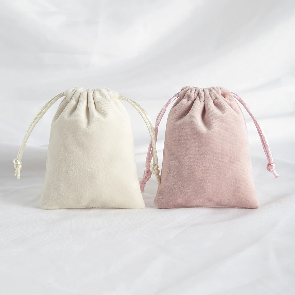 Jewelry Drawstring Bag Flat Open Style Soft Velvet Sack For Ring Earring Necklace Bracelet Pendant Organizer Plain NO LOGO Pouch