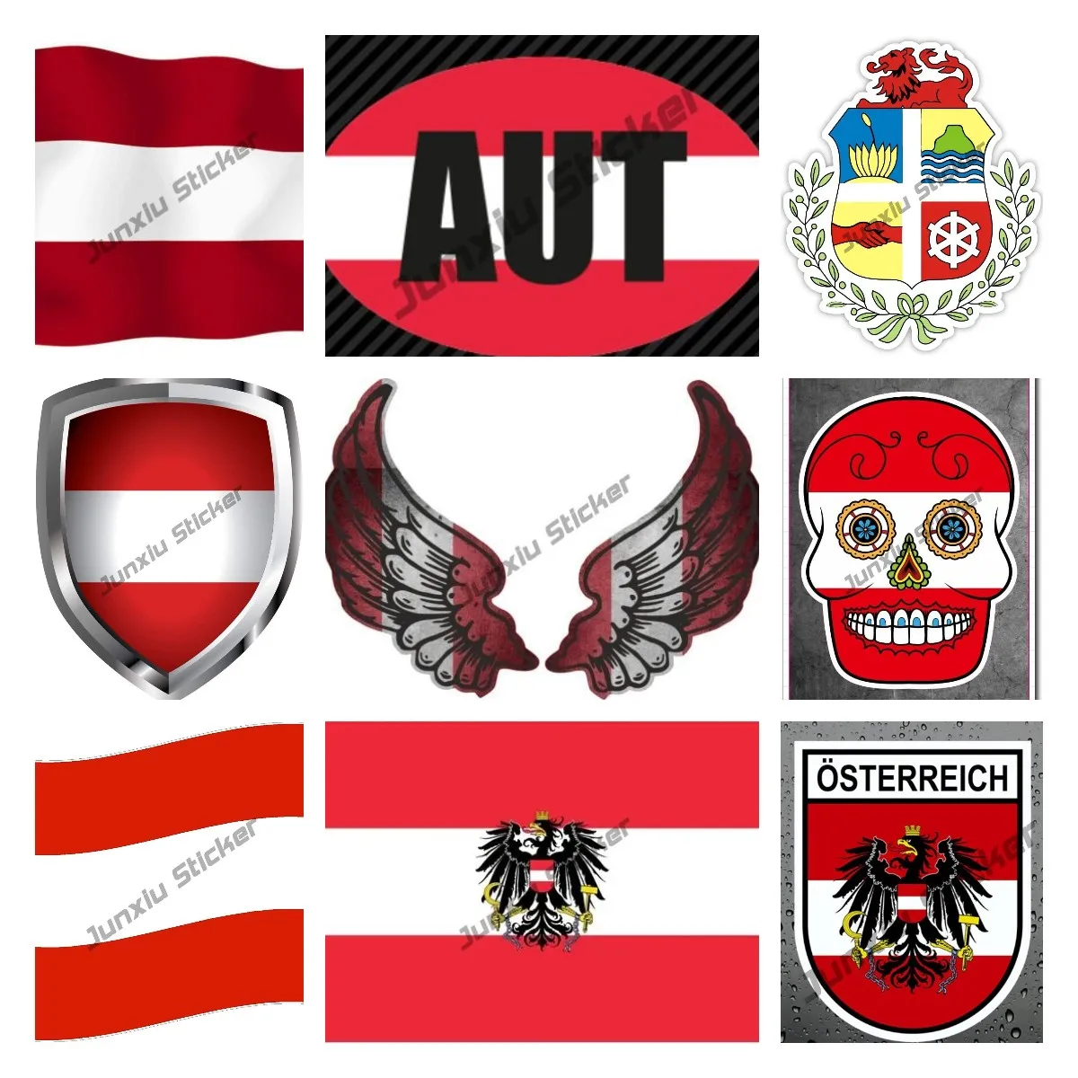 

Austria Flag Wings Creative Motorcycle Car Stickers Austria Sticker Flag Country Wings Biker Decal Car Accessories Decoration