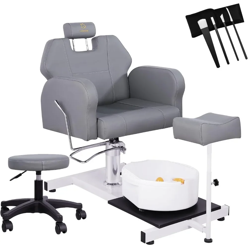 Description Picture 2 of itemPedicure Chairs No Plumbing with Foot Massage Basin, Hydraulic Adjustable Pedicure Chair, 360° Rotation Pedicure Chairs