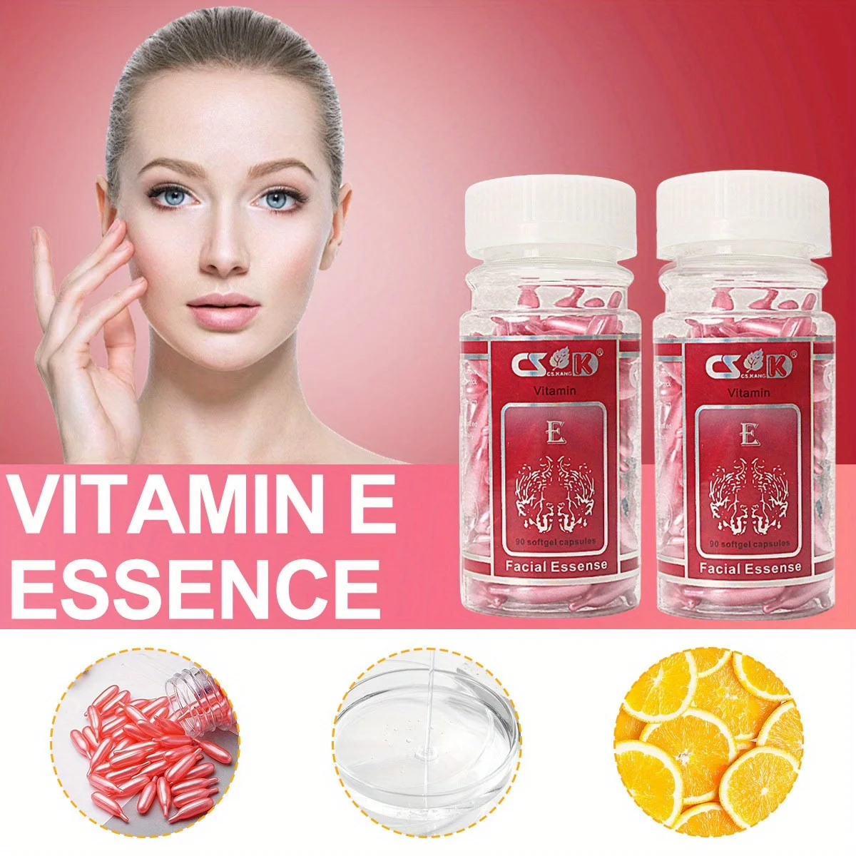90 Vitamin E Face Serum Capsules Moisturising Hydrating Serum Portable Capsule for Deep Facial Care All Skin Types