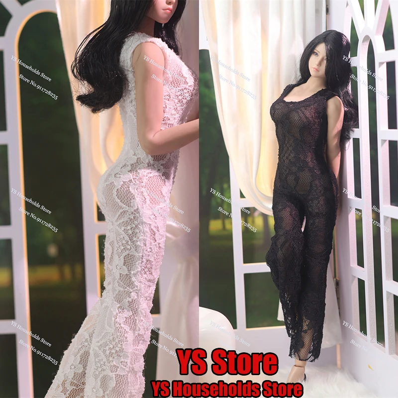 

CKtoys Ck032 1/6 женский солдат черный белый кружевной дизайн без рукавов цельный комбинезон свободные штаны для ног дизайн для 12 "фигурки тела
