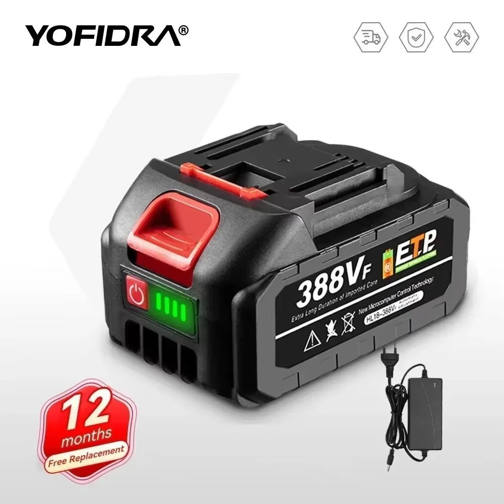 YOFIDRA Bateria Recarregável Li-ion 7500mAh 22500mAh Alta Capacidade Substituição Compatível com Furadeira Chave de Impacto Soprador Ferramenta Elétrica