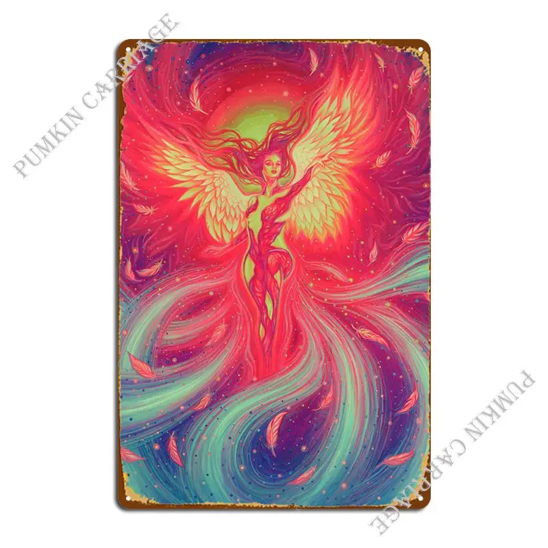 

Металлический знак Angel Rising, железная настенная пещера, Настенный декор, Настенный декор, ржавый жестяной знак, плакат