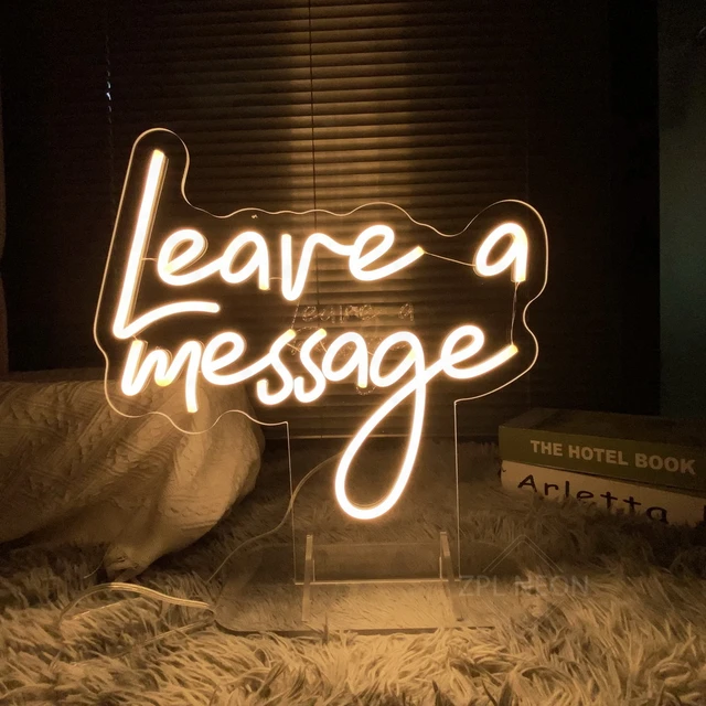 Enseigne au néon LED pour la décoration, laisser un message, veilleuse,  salon, chambre, mariage, livre d'or, table de fête, bureau, cadeau  personnalisé - AliExpress