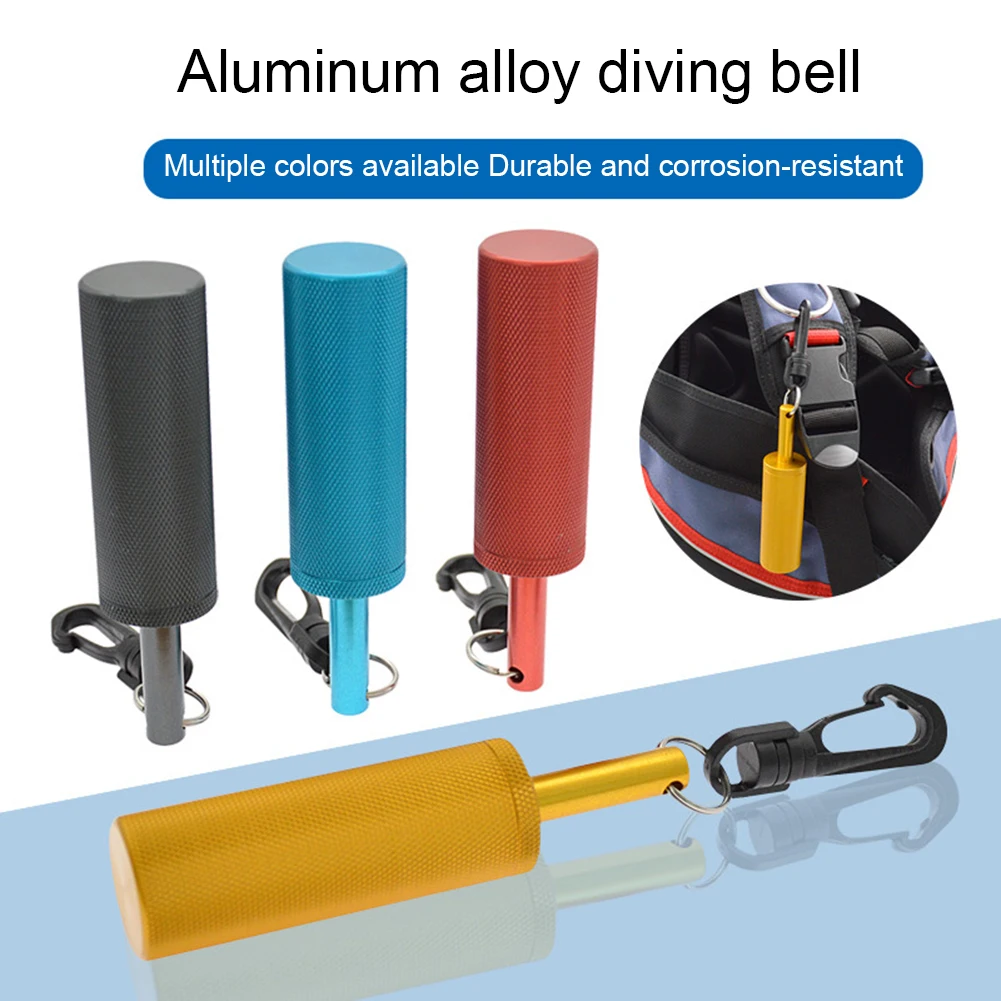

Diving Safety Rattle Stick Signal Bell With 360° Rotating Quick Hook Colored Aluminum Alloy Underwater Bell Ding Rod Equipment