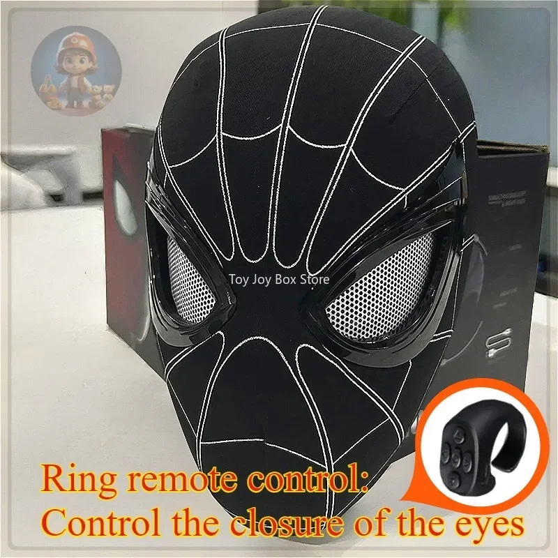 Breathable Spider Man Headset with chin operable blink touch glowing mask Miles Halloween cosplay boys' headgear toy