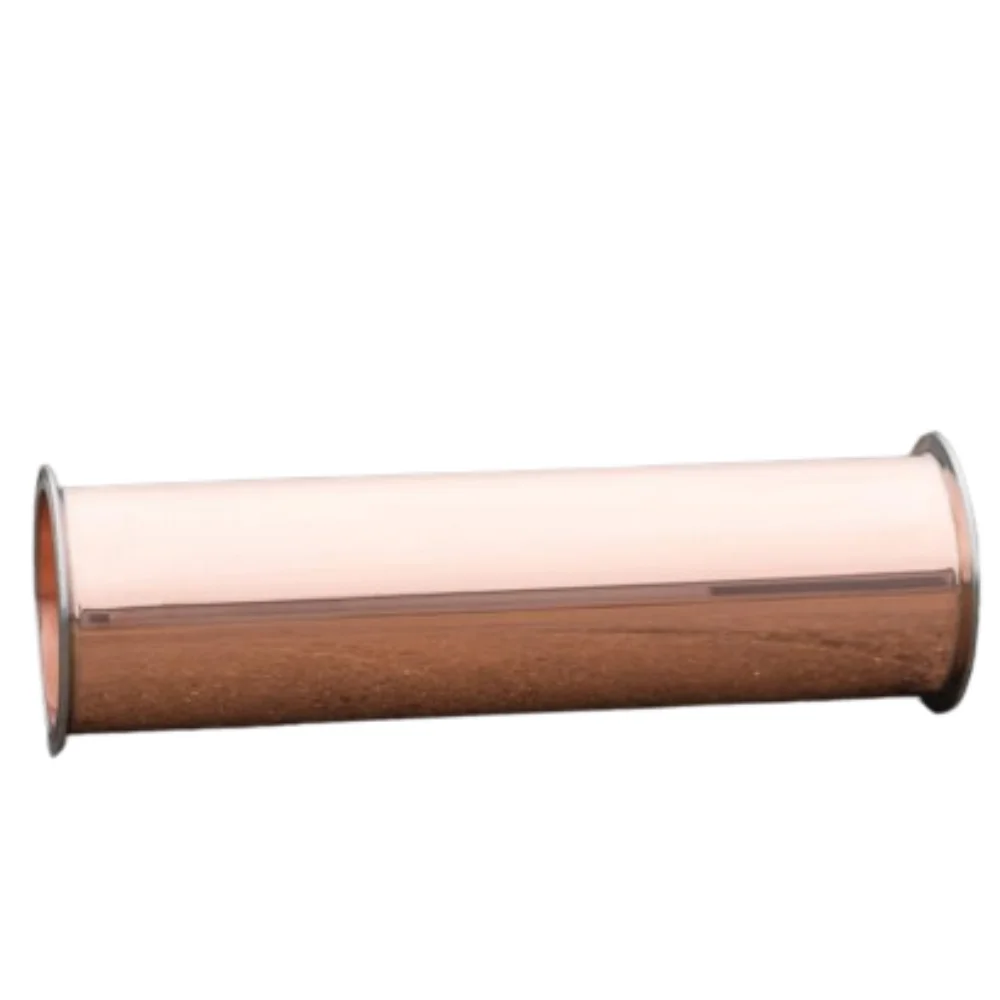 Clamp 2"(51mm)OD64mm L=200mm Sanitary Straight Copper Pipe With Clamp Ends,Seamless Spool Tube,Thickness 2mm For Distillation