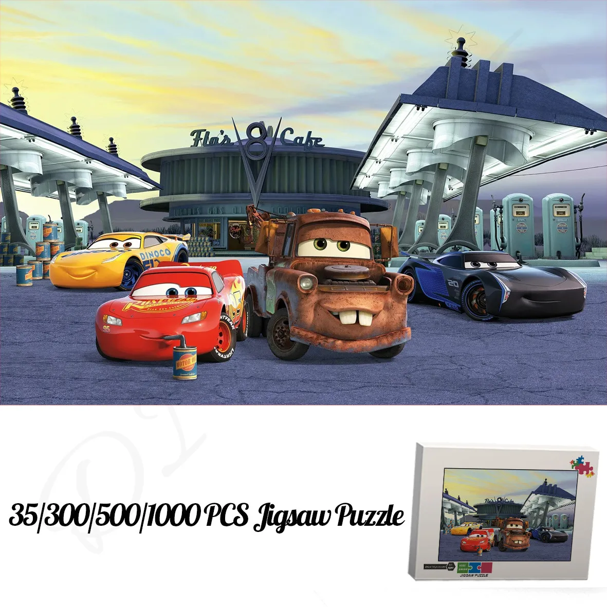 Cars Puzzles for Kids and Adults Disney Cartoon Film 35 300 500 1000 Pieces of Wooden Jigsaw Puzzles Unique Toys and Hobbies
