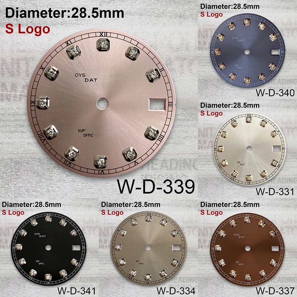 

28.5mm S Logo Diamond Date just Dial Fit NH35/NH36/4R/7S Automatic Movement Watch Modification Accessories