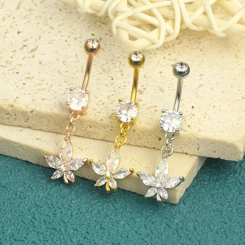 Cute Dangle Belly Ring Pack 14G Navel Piercing Bulk Sexy Belly Ring Set Belly Button Ring Lot Pircing Ombligo Jewelry 3 colors