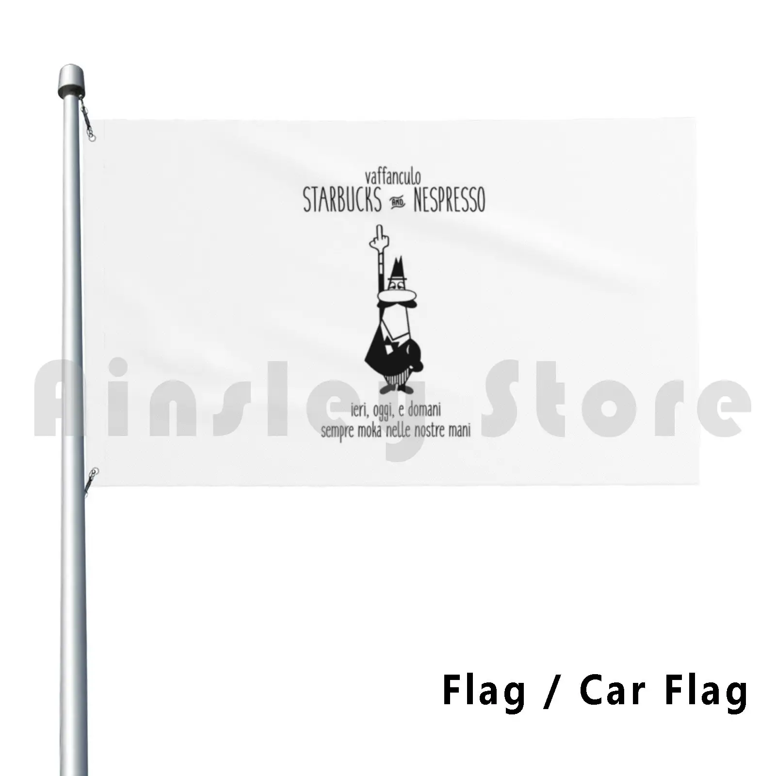 Bandiera Del Caffè Moka Bandiera Dell'Auto Divertente Moka Man Bialetti Moka Moka Caffettiera Espresso Caffè Italiano