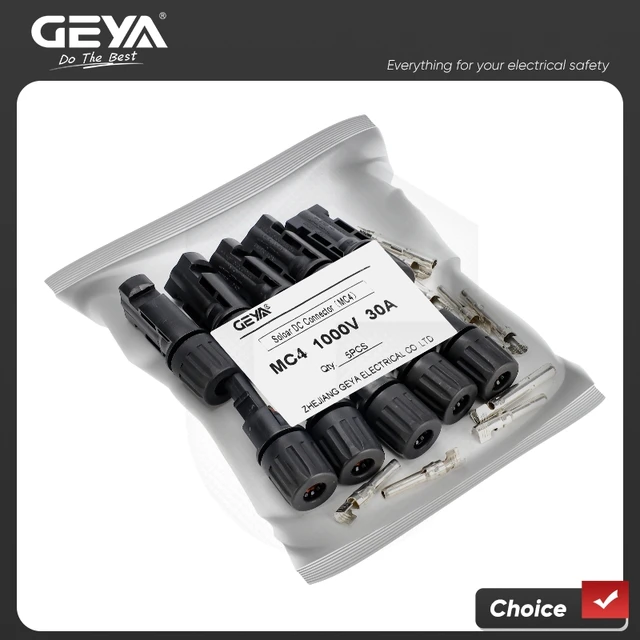 Connecteurs solaires GEYA 5 paires, mâle et femelle, 30A 45A, pour câbles PV 2,5/4/6 mm², 1000 VDC 1500 VDC 1