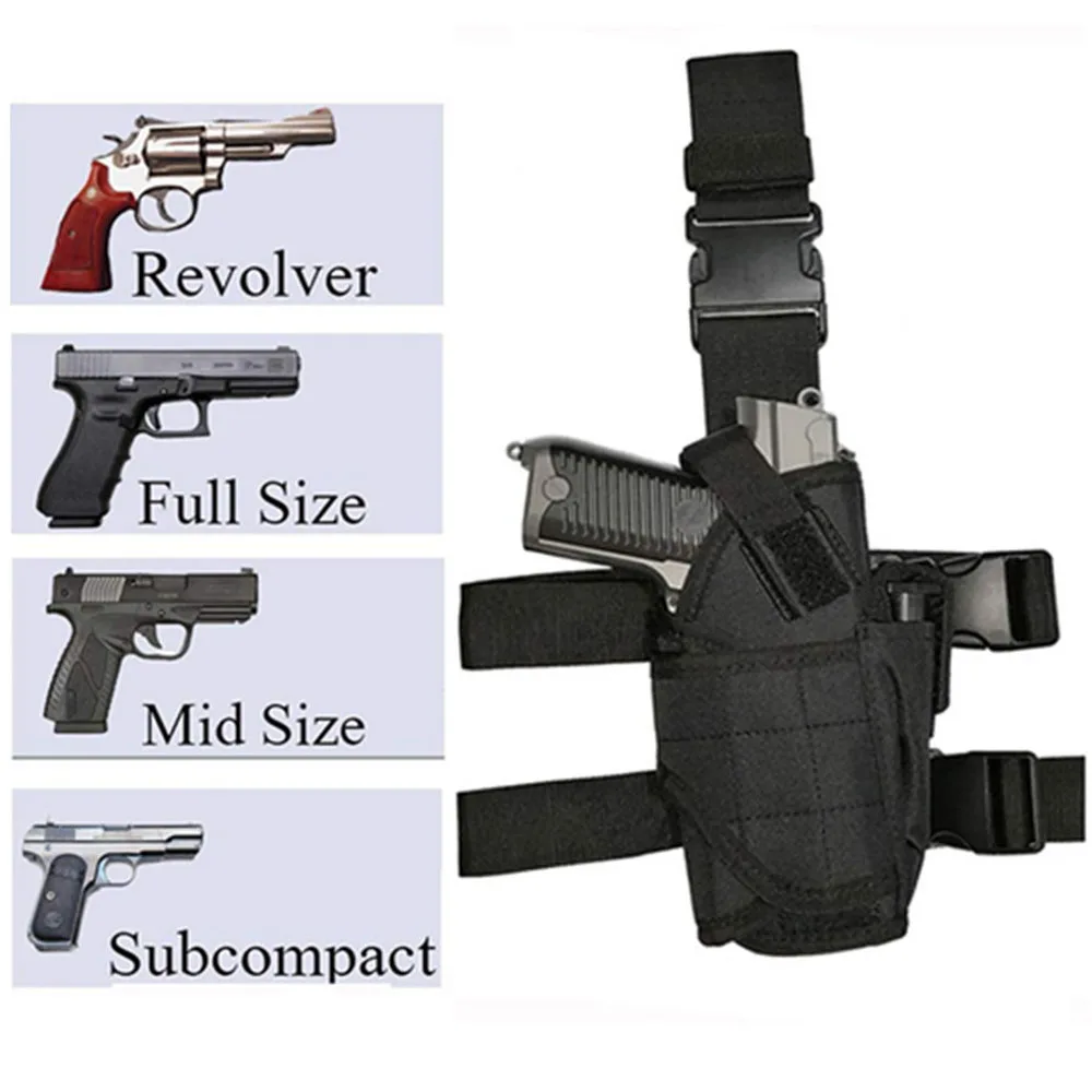 Pistol Holster Gun Holster Hunting Holster Universal Tactical Drop Leg Thigh Gun Holster Hunting Military Airsoft Glock Handgun Pouch Right Hand