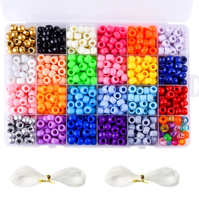 24 Colors 6x9mm Pony Beads Hair Beads Organizer Box Jewelry Kits for Kids  Hair Acrylic Beads for Braid for Hair Accessories - AliExpress