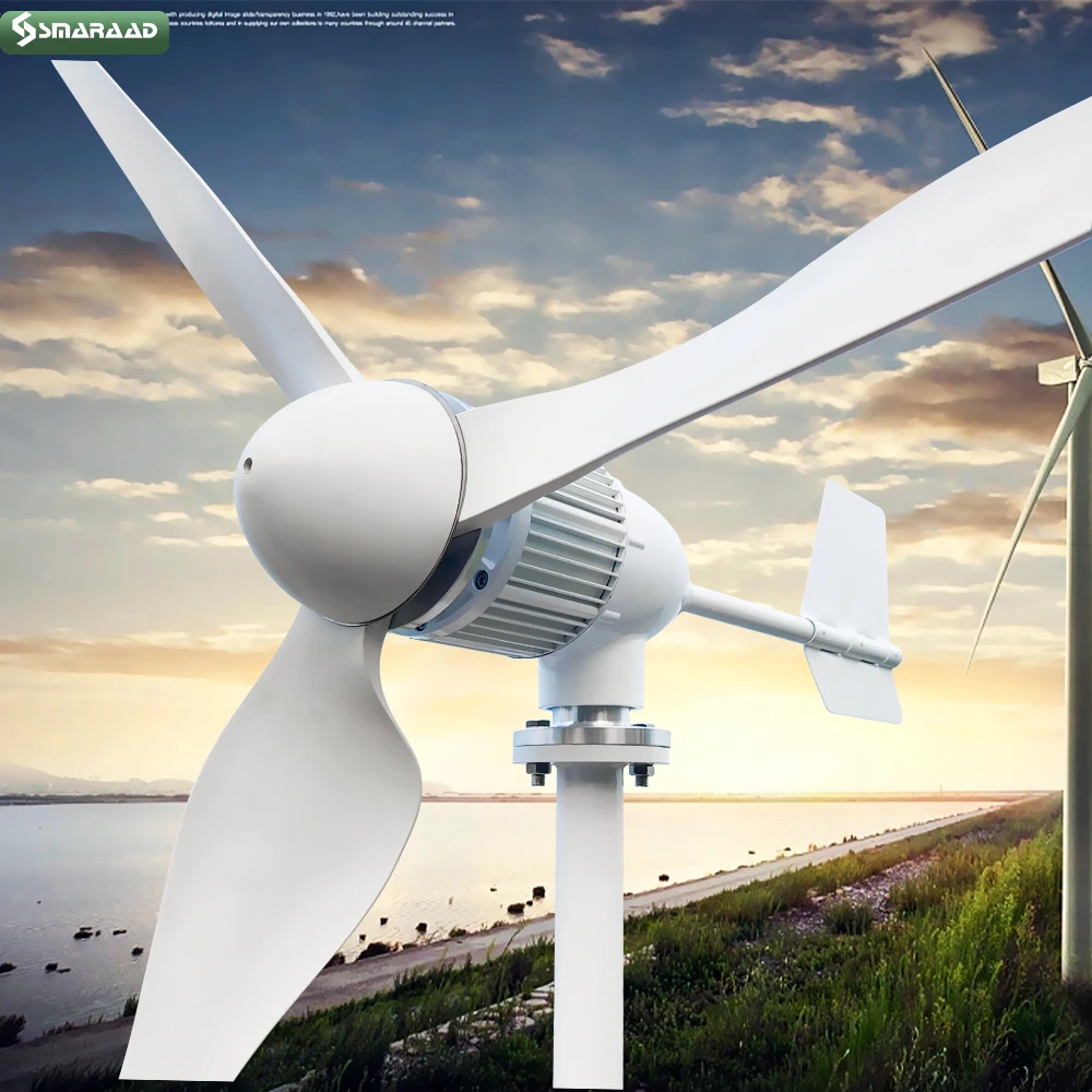태양 전지 시스템 장착 풍력 터빈 요트 농장, 가족 농장, 220V, 하루 20kwh, 8000W