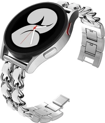 Elegant Leather and Metal Link Watch Strap - Premium Design, Multiple Sizes Available for Gear S3-Galaxy 46mm (Silver white)