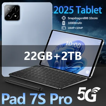 Tablet originale Pad 7S Pro Android 14 Tablet PC da 10,1 pollici 22 GB + 2 TB Tablette 10000 mAh Snapdragon888 5G Doppia scheda SIM 1
