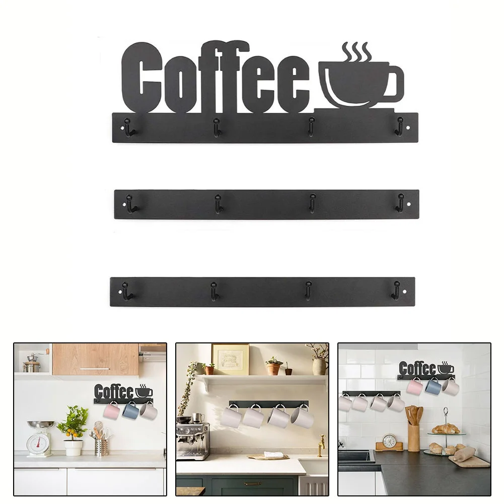 

Coffee Decor Kitchen Wall Decor Coffee Bar Mug Cup Rack Holder Display Cafe Wall-mounted Racks Holders Home Storage Organization