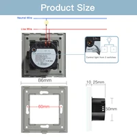 BSEED EU Standard Switches 1/2/3Gang 1Way 2Way White Crystal Glass  Touch Light Switch Intermediate Stair Switch - Image 3
