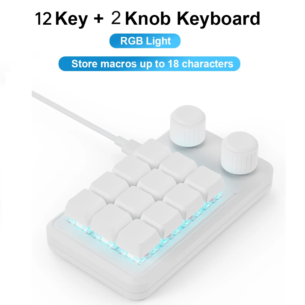 RGB Mechanical Hotswap Macro Keypad with Customizable Knob for Programmers and Gamers