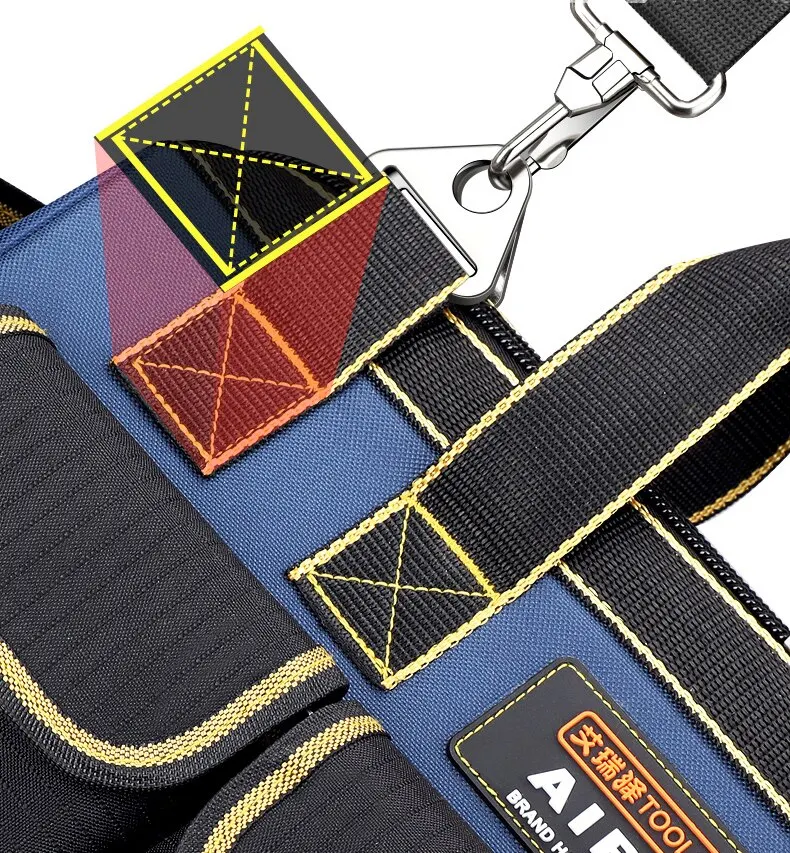 Tool Bag Tool Bags Storage Bag Tool Kit Bag Electric Tool Bag Electricians Pouch Tool Case AIRAJ Tool Bag Strong Multi-Function 1680D Oxford Cloth Waterproof Electrician Bag Multi-Pocket Anti-Fall Storage Bag