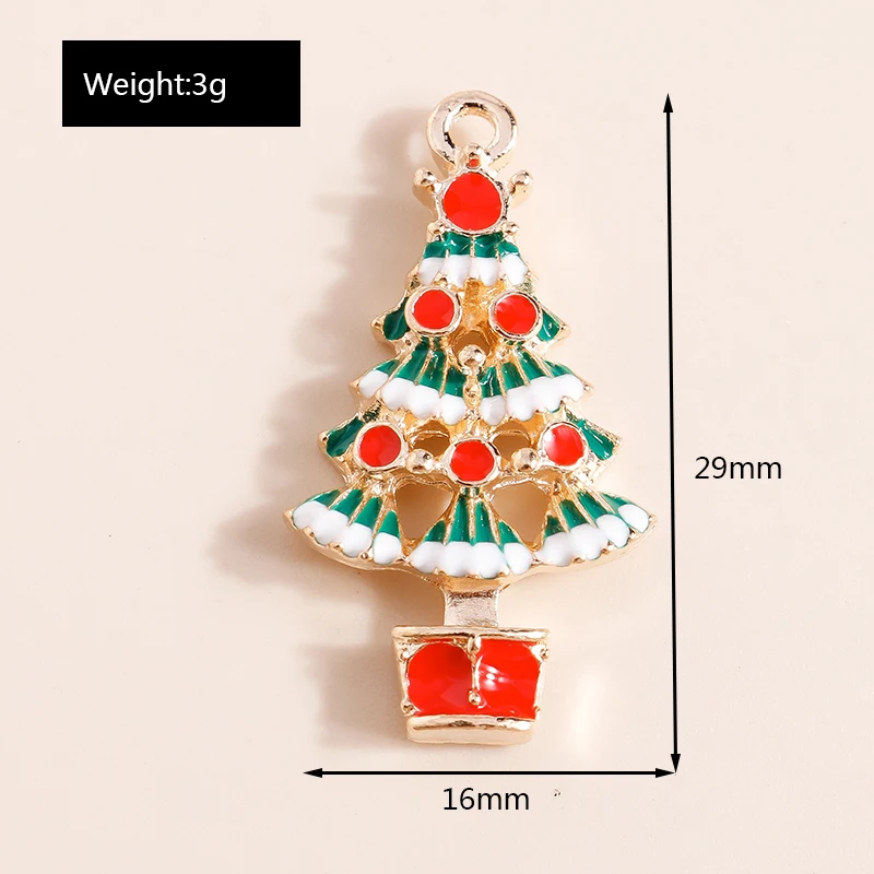 Leslie 10 stücke 23*17mm Cartoon Weihnachten Santa Claus Charms Für Schmuck Machen Diy Nette Weihnachten Ohrring Armband neceklcae Anhänger – Detail 10