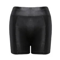 Short sexy en faux cuir PU pour femmes, brillant, élastique, taille haute, pantalon court, slim, chaud, danse, wlwear, mini short, 2024 5