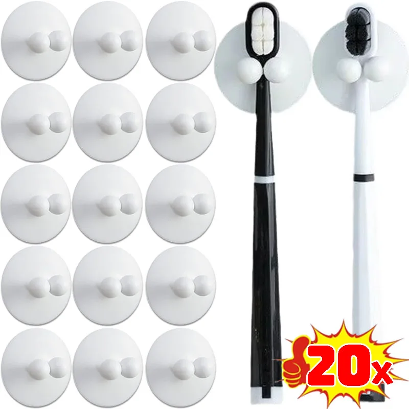 20/4x Suction Cup Toothbrush Holder Silicone Hook Bathroom Razor Holder Wall Shaving Shaver Shelf Toothbrush Racks Organization